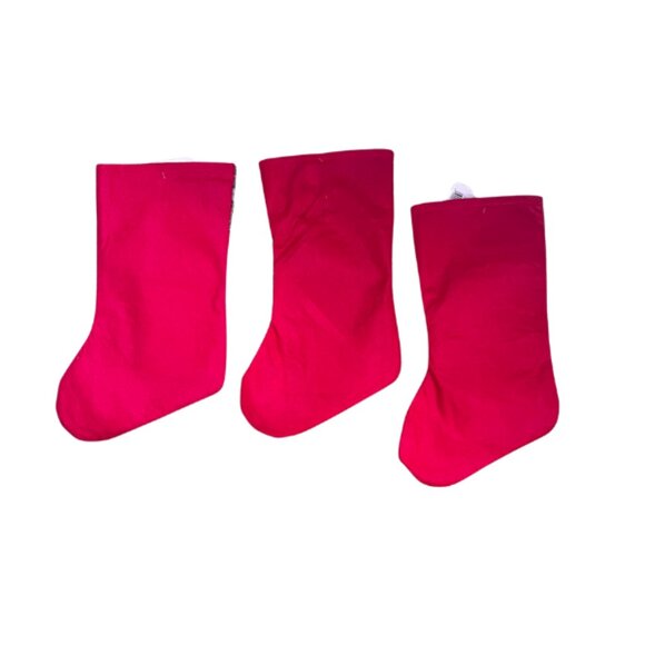 Set of 3 Christmas Stockings 17" Red & Green Plaid Holiday Fireplace Decor - Picture 3 of 4